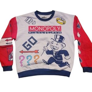 Monopoly Board Game Retro Style Novelty Crewneck Sweatshirt Mens XL Nostalgia
